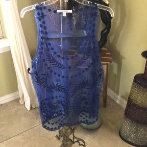 Long see thru navy blue top